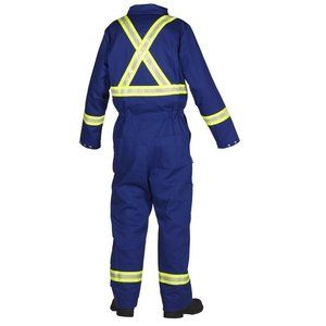 ToughDuck Fire Retardant Coveralls with Reflective Tape - Size 44T - Cool Blue